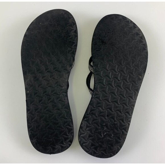 Teva Olowahu Mush Sandal 6840 Slip On Slide Strappy Black White Pattern Womens 9 - Picture 12 of 14